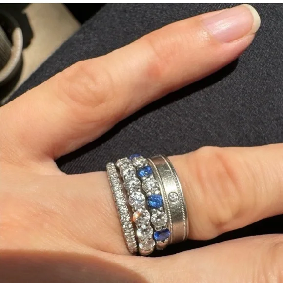 Tiffany & Co Platinum Forever Half-circle Diamond Ring - Picture 5 of 6